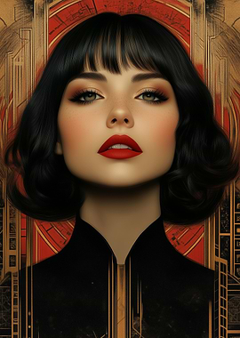Art Deco Woman Portrait