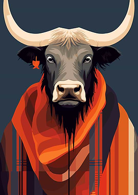 Bull in Scarf