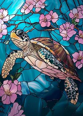Stained Glass Sea Turtle