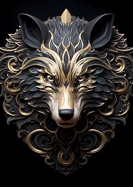 Wolf in Gold and Black