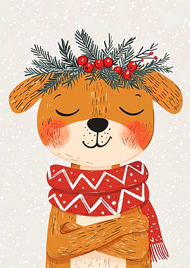 Christmas Dog Illustration
