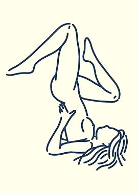 Line Art Woman Yoga Pose