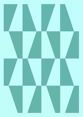 Midcentury Modern Abstract Geometric Teal Triangle Pattern