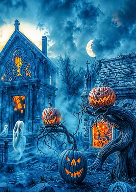 Halloween Graveyard Scene