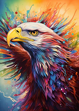 Colorful Eagle Portrait