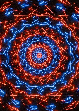 Circular Intersecting Geometric Neon Lines