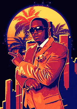 Nas Rapper Retro 80s Poster