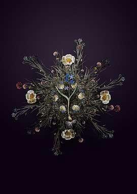 Alpine Squill Wreath Floral Mandala