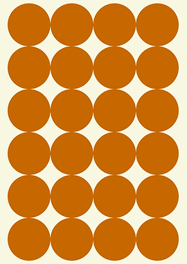 Midcentury Modern Minimalist Orange Circle Pattern