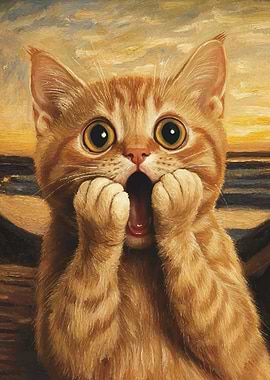 Surprised Kitten Painting