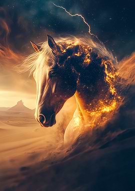 Horse in a Desert Storm