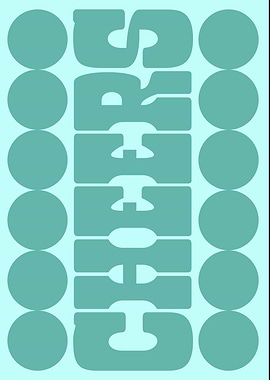 Retro Teal Cheers Typography