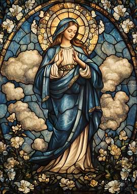 Stained Glass Virgin Mary
