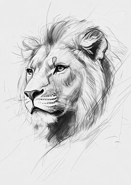 Simba Portrait Sketch