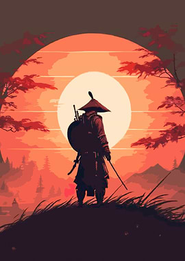 Samurai Silhouette Sunset