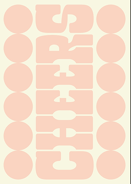 Pink Midcentury Modern Cheers Typography