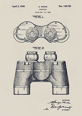Binoculars Patent Illustration