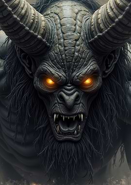 Demon with Glowing Eyes
