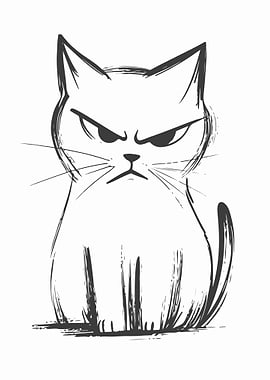 Angry Cat Illustration