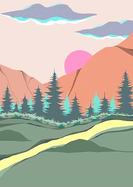 Sunset Mountain Landscape