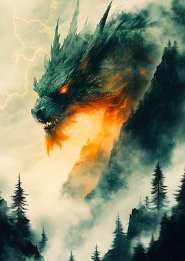 Giant Dragon in the Mist