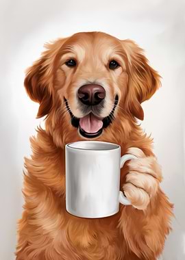 Golden Retriever with Coffee Mug meme