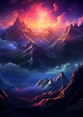 Mountain Sunset Landscape