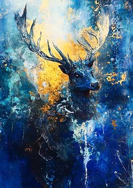 Golden Stag Painting