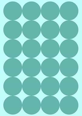 Midcentury Modern Minimalist Teal Circle Pattern