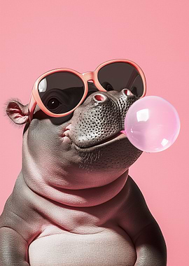 Hipster Hippo Bubblegum