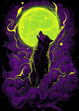 Wolf Howling at the Moon