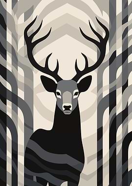 Black and White Deer
