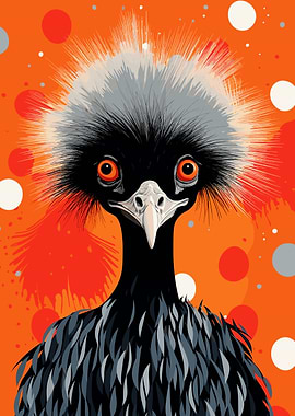 Bird with Orange Background