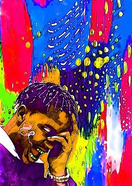 Man with Colorful Background