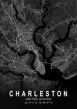 Charleston Dark City Map