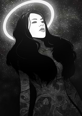 Woman with Halo in Space