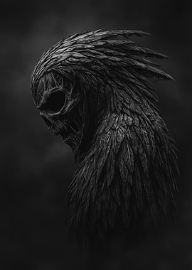 Dark Feathered Skull