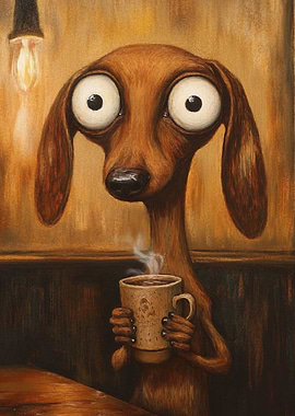 Dog with Coffee
