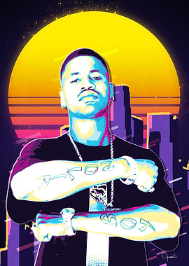 Juvenile Retro 80s Rapper Portrait
