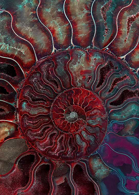 Ammonite Fossil Close-up