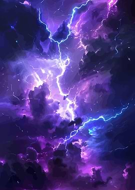 Purple Lightning Storm