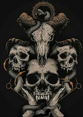Skull and Snake Artwork