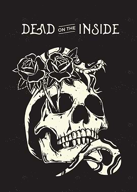 Dead on the Inside Skull Art
