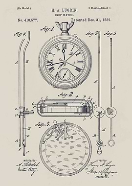 Stop Watch Patent Illustration