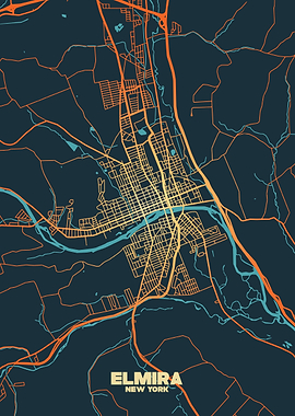 Elmira, New York City Map
