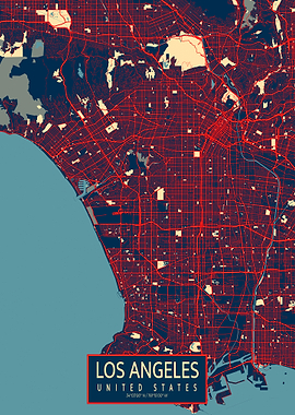 Los Angeles City Map California USA Hope