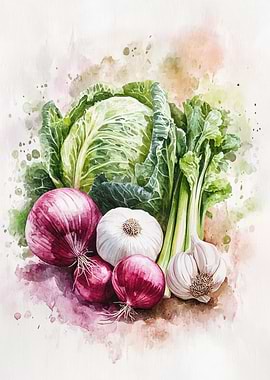 Watercolor Vegetables