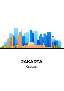 Jakarta Skyline Illustration