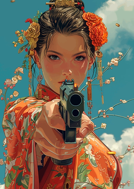 Geisha with Gun