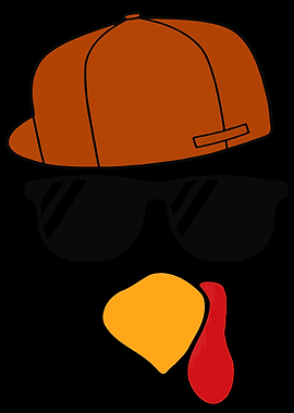 Turkey Wearing Sunglasses Boys Turkey Face Thanksgiving Trucker Hat Glasses Mens Kids